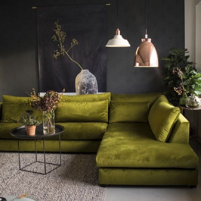 Mẫu Sofa phong cách Retro màu xanh bơ