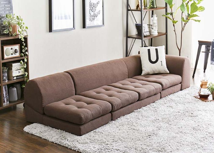 Mẫu Sofa phong cách Nhật vải nỉ không chân