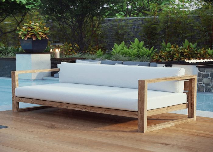 Mẫu Sofa băng dài phong cách Eco màu trắng