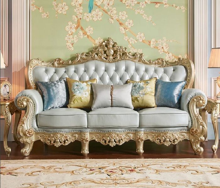 Mẫu Sofa phong cách cổ điển màu xanh pastel