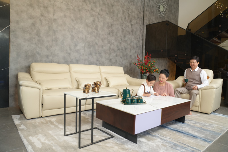 Mẫu sofa Agay tối giản màu trắng tô điểm cho không gian tổ ấm