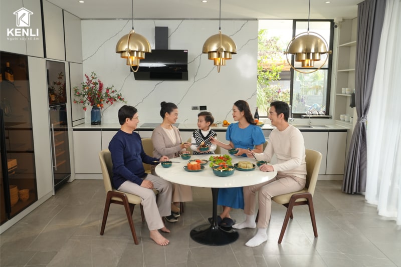 Bàn ăn chung cư 4 ghế – Nhỏ gọn tinh tế, đủ đầy cảm xúc sống 1 bàn ăn chung cư 4 ghế tone sáng