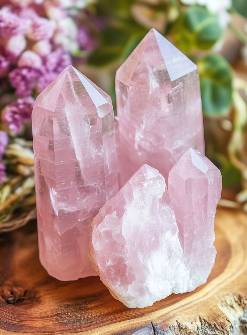 Đá thạch anh màu hồng tự nhiên